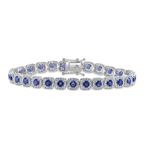 14K Gold Diamond & Sapphire Bracelet - 1