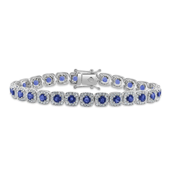 14K Gold Diamond & Sapphire Bracelet - 1