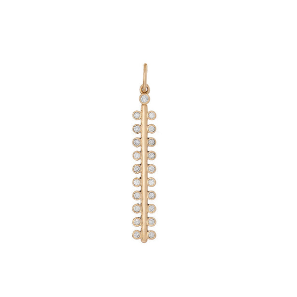 18K Gold Mist White Diamond Linear Pendant - 1