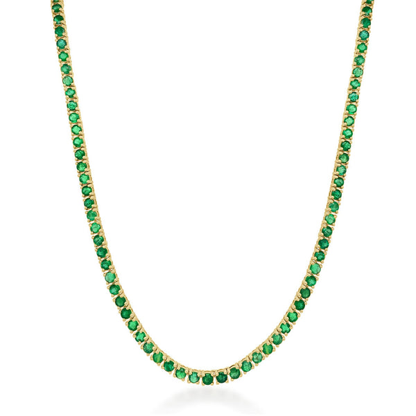 14k Gold & Gemstone Tennis Necklace - 10.45ct - 1