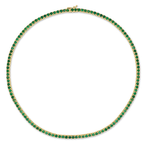 14k Gold & Gemstone Tennis Necklace - 10.45ct - 2