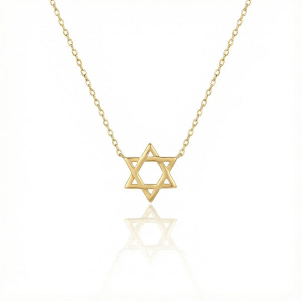 14K Gold Star Of David Necklace - 1