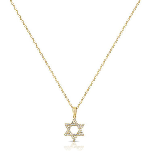Diamond Star Of David Pendant Necklace - 1