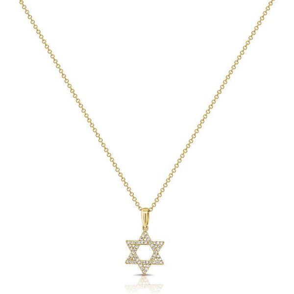 Diamond Star Of David Pendant Necklace - 1
