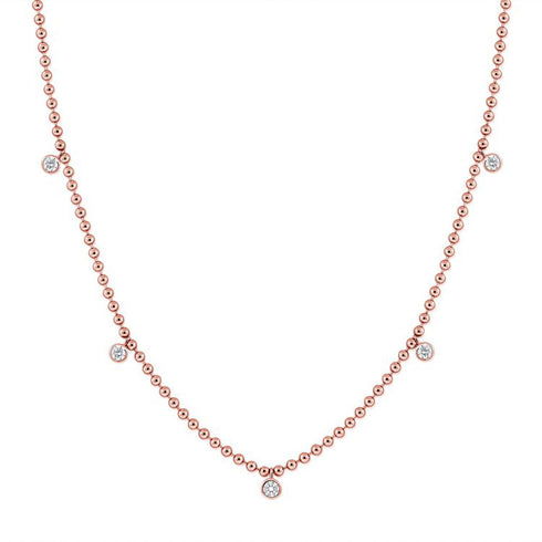 Diamond Bezel Ball Station Necklace - 1