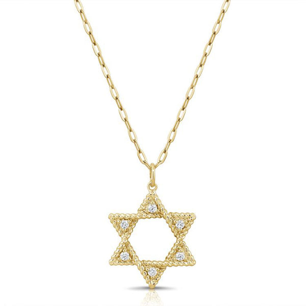 Diamond Star Of David Pendant Necklace - 1
