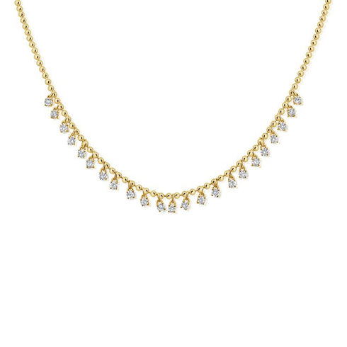 Diamond Station Ball Necklace - 1