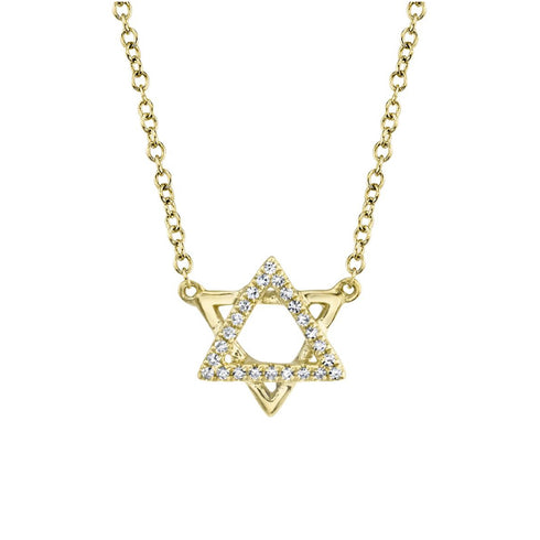 Kate 0.05ct Diamond Star Of David Necklace - 1