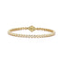 Classic 18K Bezel Set Diamond Tennis Bracelet With Origami Clasp - 1