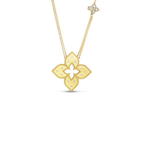 Venetian Princess Medium Diamond Flower Long Necklace - 1