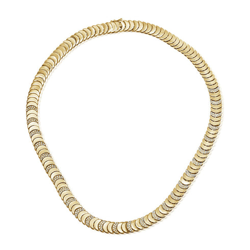 14K Gold Diamond Disc Necklace - 1.26 CT. - 1