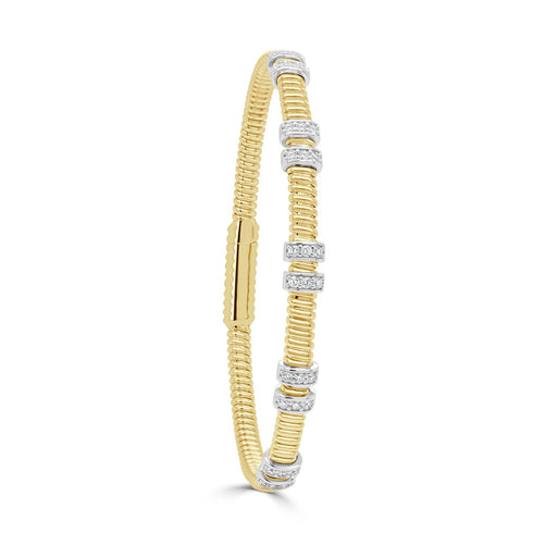 14K Gold & Diamond Flexible Bangle - 0.36ct - 1
