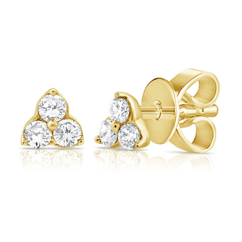 14k Gold & Diamond Stud Earrings - 0.06ct - 1