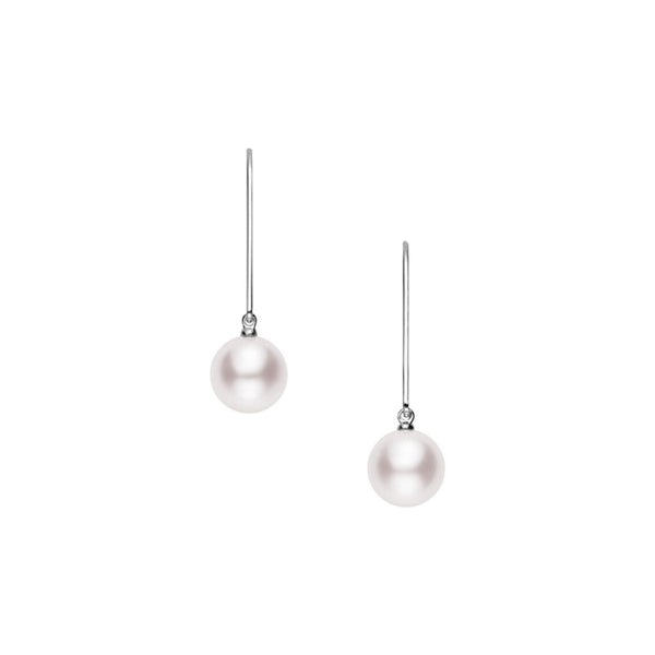 Akoya Cultured Pearl Earrings in 18K White Gold - 1