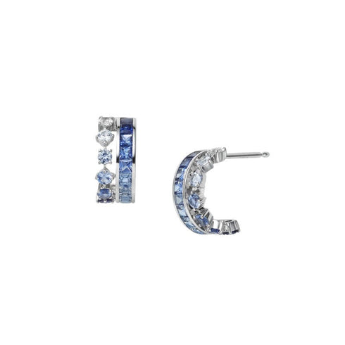 Mikimoto Ocean Sapphire Earrings in 18K White Gold - 1