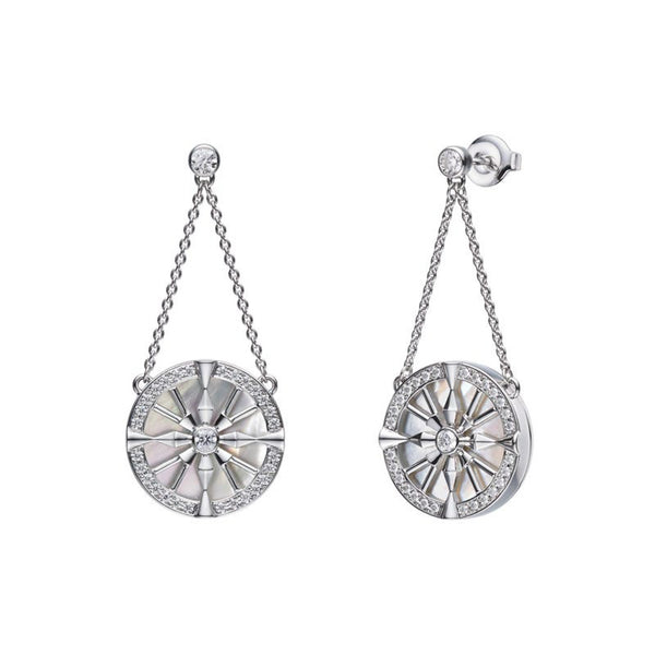 Lucky Arrows Mother Of Pearl and Diamond Earrings - 1