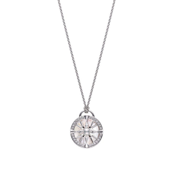 Lucky Arrows Akoya Cultured Pearl Pendant in 18K White Gold - 1