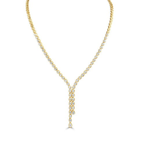 14K Gold Mix Shape Diamond Necklace - 4.09 CT. - 1