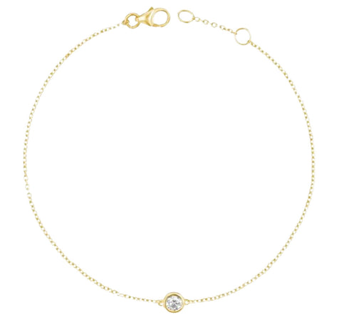 14K Gold & Diamond Bezel Bracelet - 0.11ct - 1