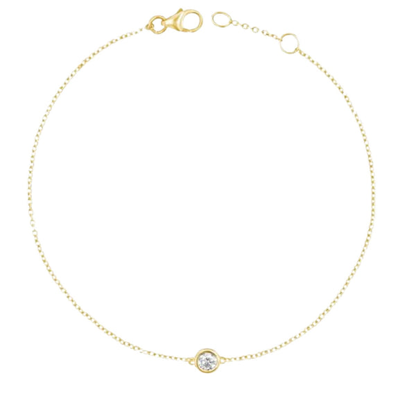 14K Gold & Diamond Bezel Bracelet - 0.11ct - 1