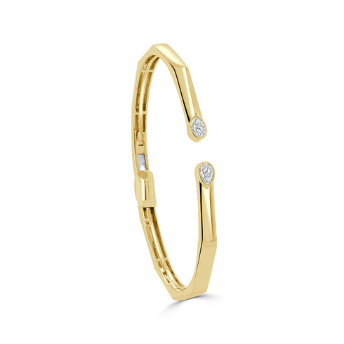 14K Gold Pear Shape Bangle - 0.42 CT - 1
