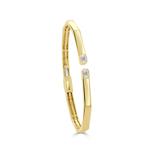 14K Gold Emerald Cut Diamond Bangle - 0.44 CT. - 1