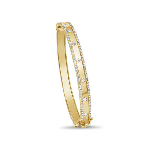 14K Gold & Diamond Bangle - 0.98ct - 1