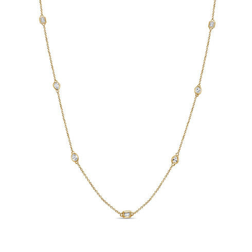 14K Gold & Fancy-Shape Diamond Necklace - 0.91ct - 1