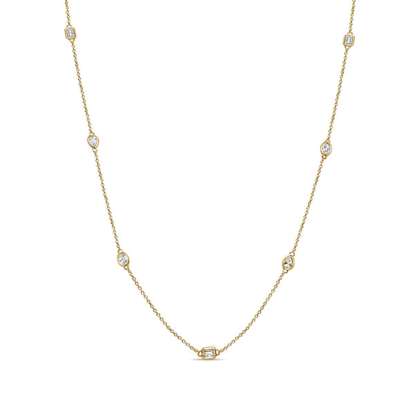 14K Gold & Fancy-Shape Diamond Necklace - 0.91ct - 1