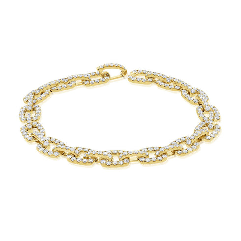 14K Gold Diamond Link Bracelet - 4.98ct - 1
