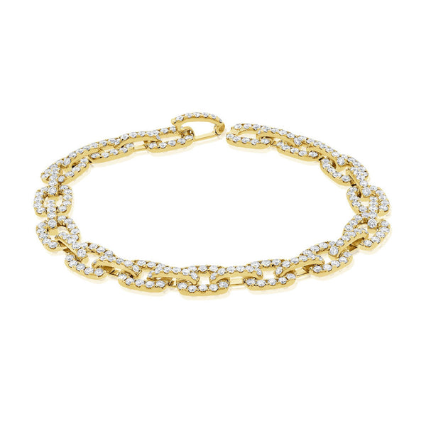 14K Gold Diamond Link Bracelet - 4.98ct - 1