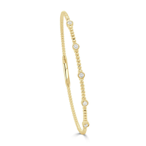 14K Gold Flexible Diamond Bangle - 0.25ct - 1
