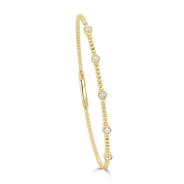 14K Gold Flexible Diamond Bangle - 0.25ct - 1