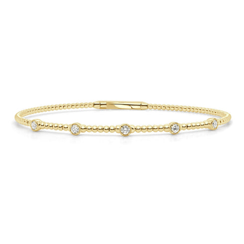 14K Gold Flexible Diamond Bangle - 0.25ct - 2