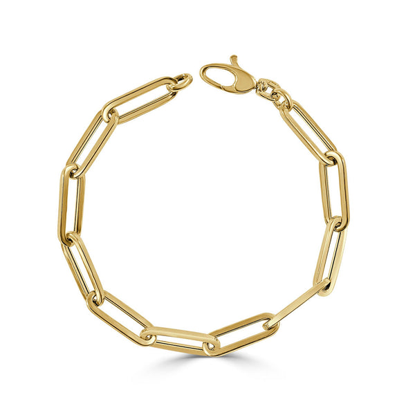 14k Gold Paperclip Link Bracelet - 1