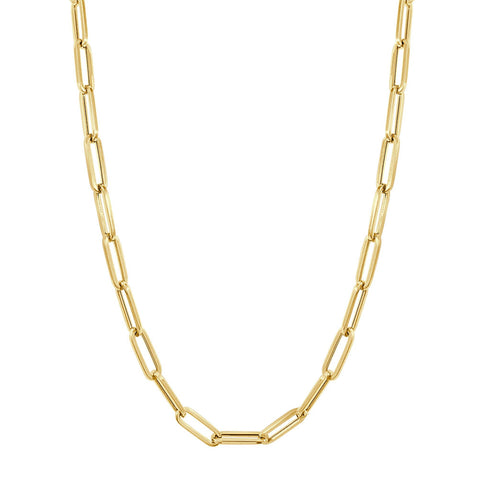 14k Gold Paperclip Link Necklace - Large - 1