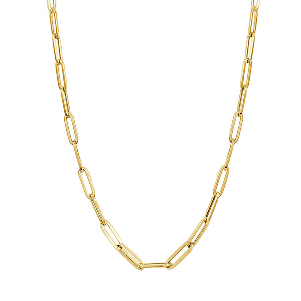 14k Gold Paperclip Link Necklace - Medium - 1