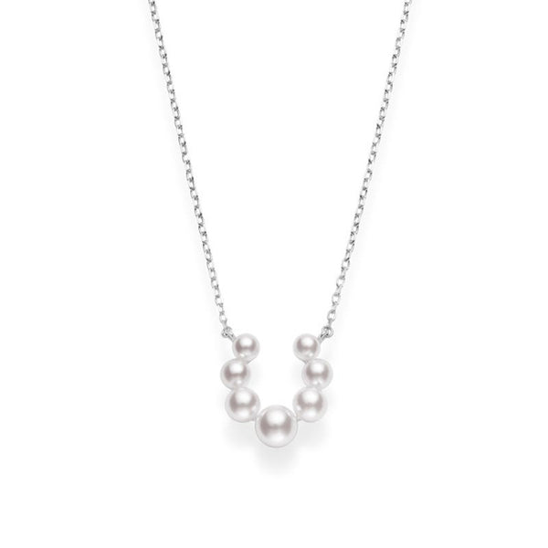Bubbles Akoya Cultured Pearl Pendant in 18K White Gold - 1