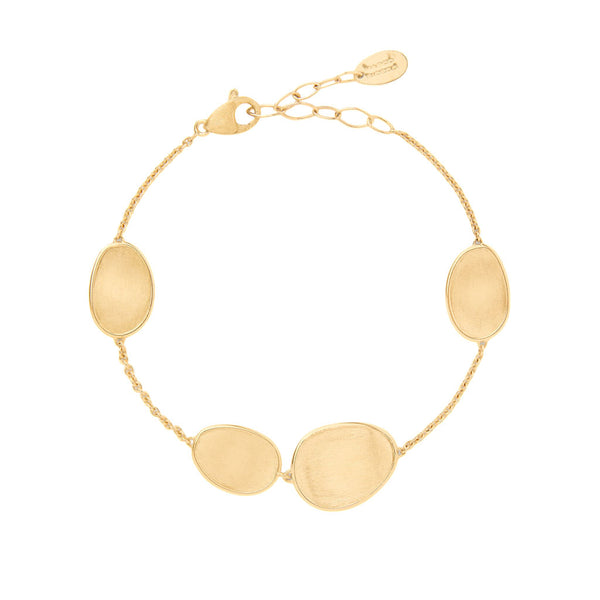 18K Yellow Gold Petal Petal Station Bracelet, 7"-8.5" - 1