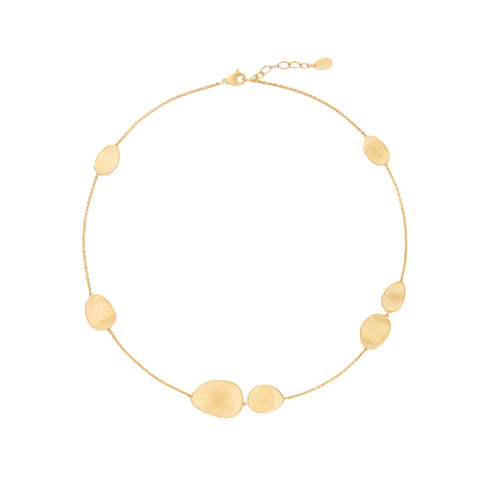 18K Yellow Gold Petal Necklace, 16.5"-18" - 1