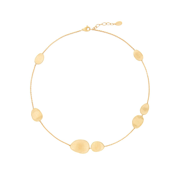 18K Yellow Gold Petal Necklace, 16.5"-18" - 1