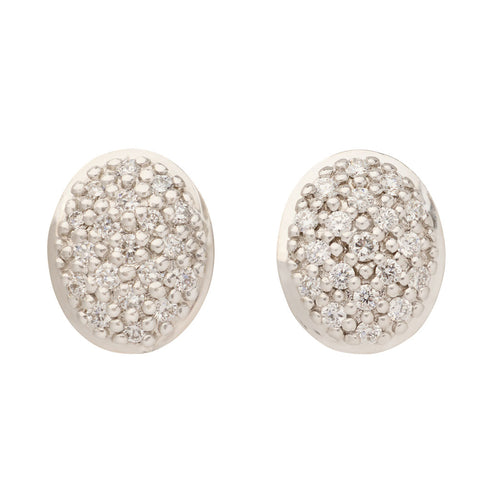 18K Yellow Gold Diamond Stud Earrings, 0.5" - 1