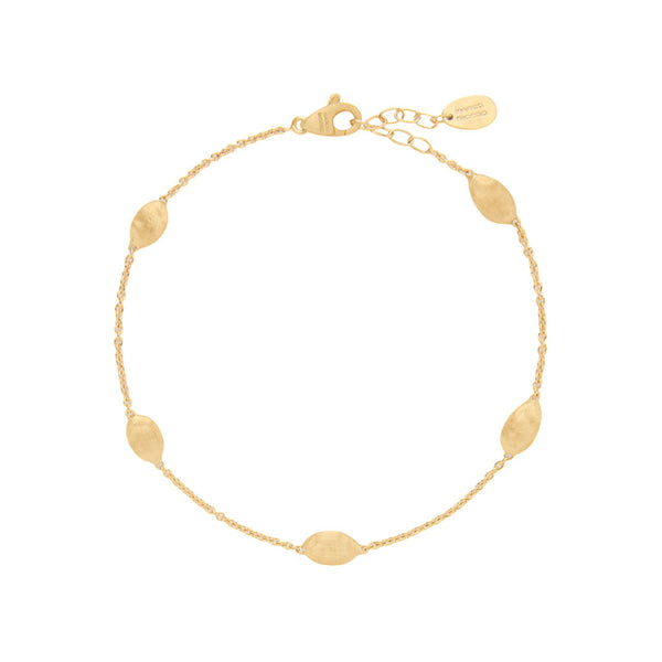 18K Yellow Gold Small Bean Bracelet, 6.5"-8' - 1