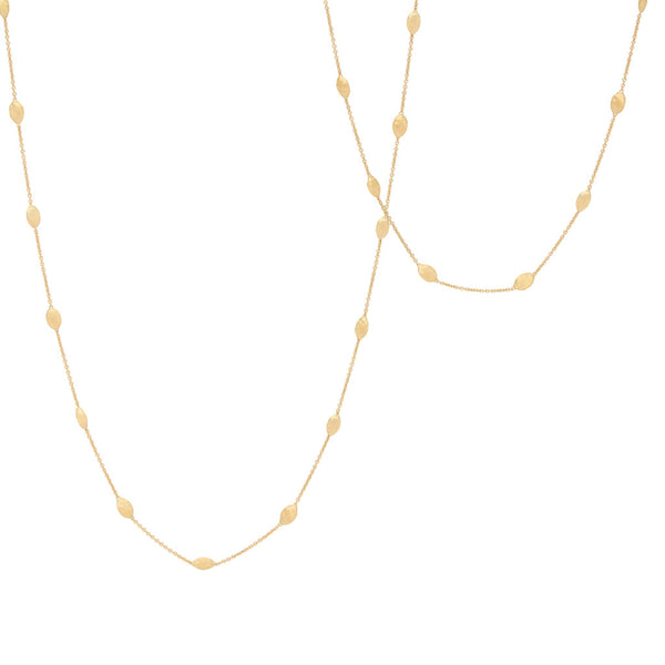 18K Yellow Gold Small Bean Necklace, 36" - 1