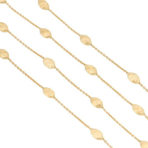 18K Yellow Gold Small Bean Necklace, 36" - 2