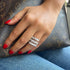 14K Gold & Fancy-Shape 3-Row Diamond Ring - 3.57ct - 2