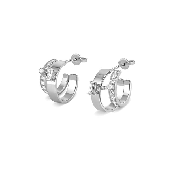 Dinner Date Mood Hoops in White Gold - 1