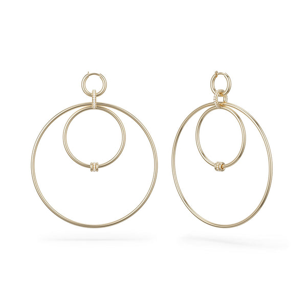 Echo YG Pavé Hoops - 1