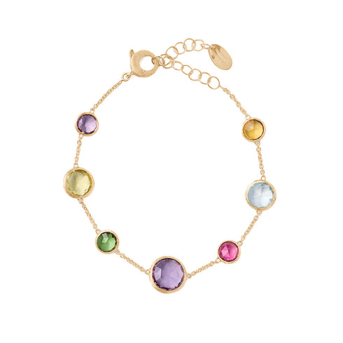 18K Yellow Gold Gemstone Bracelet, 6"-7.5" - 1