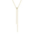 14k Bezel Diamond Faux Bolo Extra Small Box Chain Necklace - 1